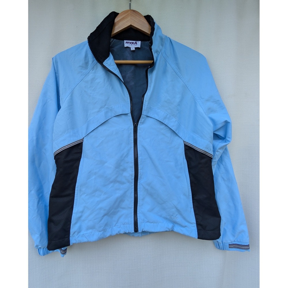 Ryka Track Jacket Medium Y2K Blue Black Vented Windbreaker Gorpcore Tech‎ Jacket